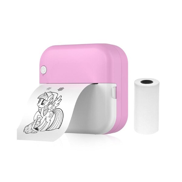Mini Thermal Printer Multifunction Portable Sticker Maker Instant Photo Inkless Printing Support BT Connection for Smartphone with 1 Paper Roll 57mm Compat