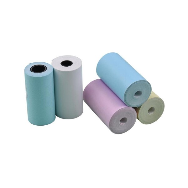 5PCS Color Thermal Paper Roll Set 57x30mm/2.17x1.18in Photo Picture Receipt Memo Printing Compatible with Peripage/Paperang Pocket Printer