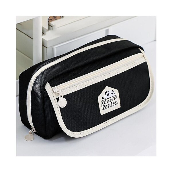 Cute Panda Pencil Case Large Capacity Pencil Pouch 3-Layer Durable and Easy to Clean Zipper Pocket Bag with Handle Dewsign Office Organizer Gift for Studen