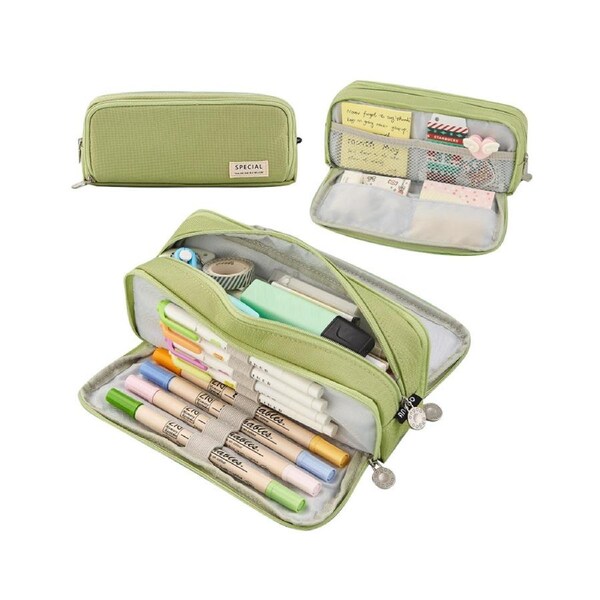 Pencil Case Large Capacity Pencil Pouch Box Stationery Zipper Pocket for School Home Storage Multilayer Pocket Office Organizer Gift for Men Women Kids Chi