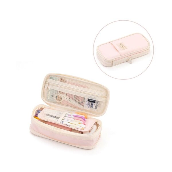 Large Capacity School Pencil Case Stationery Zipper Pocket Office Storage Multilayer Storage Pocket