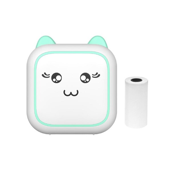 Mini Thermal Printer Multifunction Portable Sticker Maker Instant Photo Inkless Printing Support BT Connection for Smartphone with 1 Paper Roll 57mm Compat