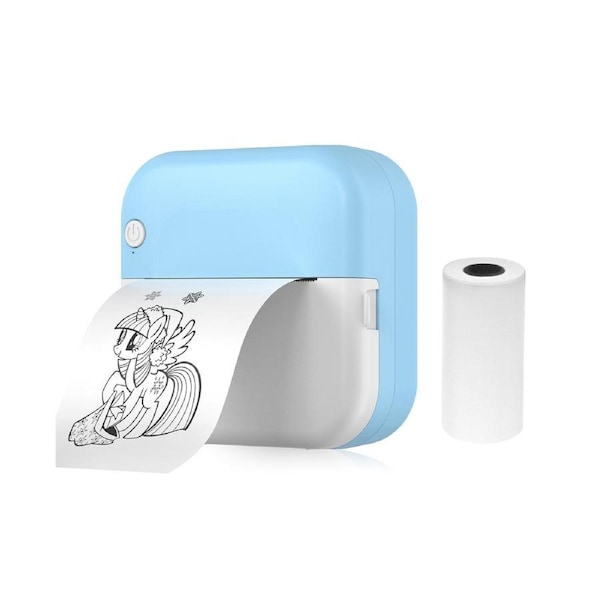 Mini Thermal Printer Multifunction Portable Sticker Maker Instant Photo Inkless Printing Support BT Connection for Smartphone with 1 Paper Roll 57mm Compat