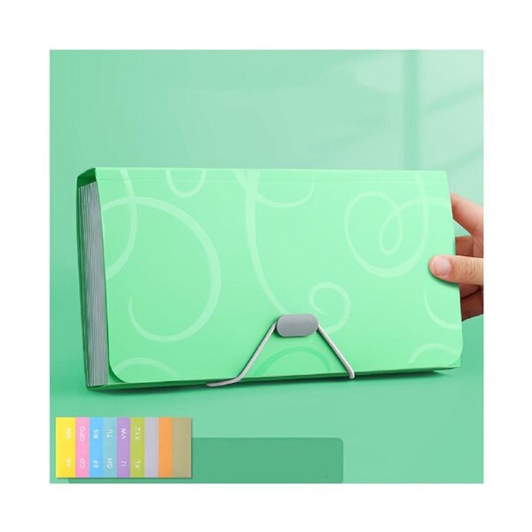 A6 Accordian File Folder Bill Organizer 13 Pockets Expanding File Case with Waterproof Cover Accordion Document Organizer Comes with Sticker Sheet for Home