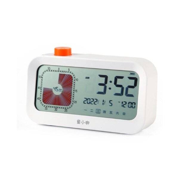 60 Minute Visual Timer Count Up/Down Function Clock with LCD Screen /Snooze Options /12 Hour Clock System/Week Display Silent Operation for Kids Kitchen Ti