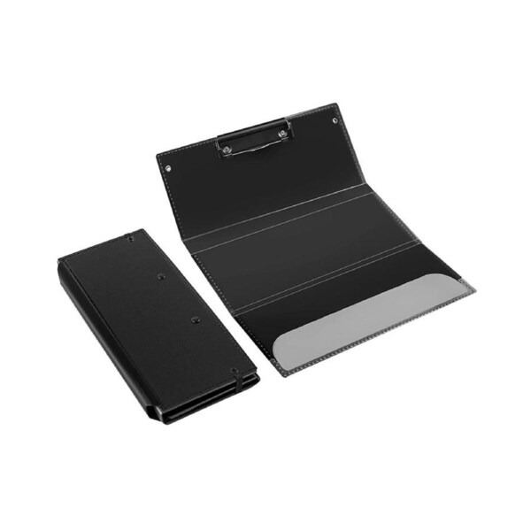 Nursing Clipboard Foldable Handheld Folders Portable Writing Board 3 Layers Secure Paper Grip for Ducuments Office Supplies for Doctors Students - Black