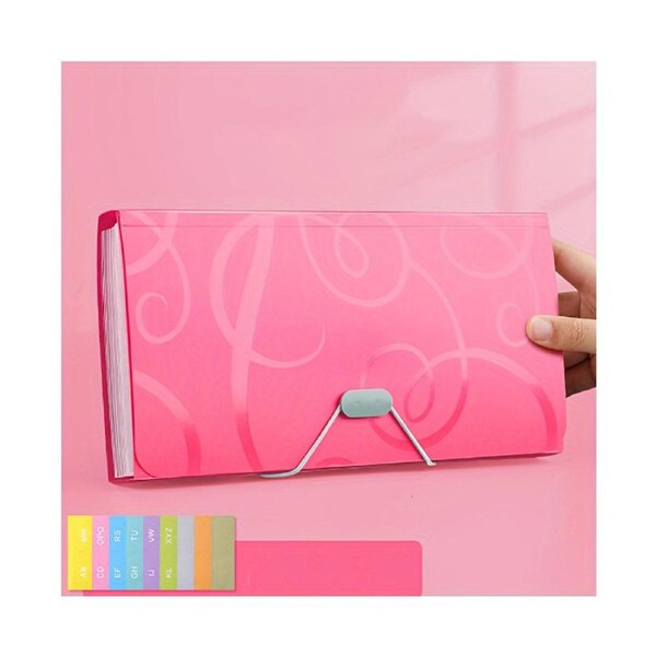 A6 Accordian File Folder Bill Organizer 13 Pockets Expanding File Case with Waterproof Cover Accordion Document Organizer Comes with Sticker Sheet for Home