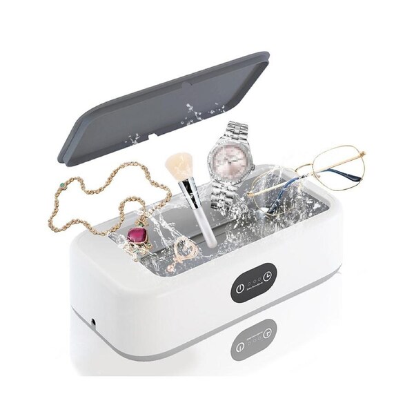 Sonic Wave Jewelry Cleaner 49kHz Professional Cleaner Machine with One Button Control 3-Level Timer and Digital Screen 340ml 304 Stainless Steel Inner Ta