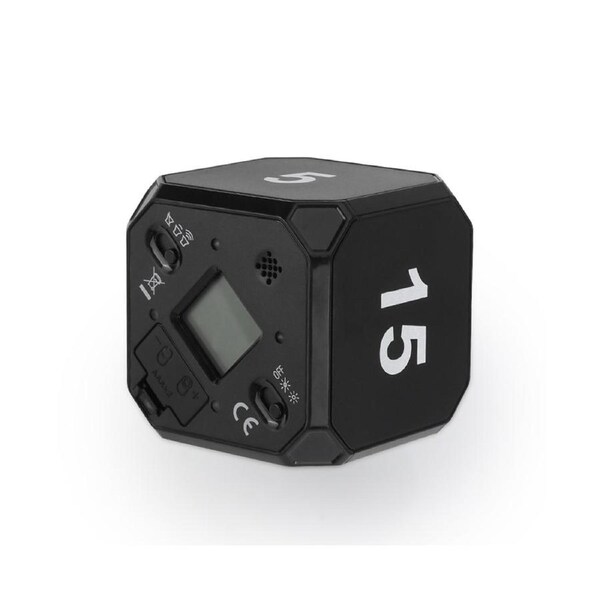 Cube Timer Gravity Sensor Rotating Timer Squre Work Out Custom with LED Screen Vibrate and Sound Alarm Silent Operation 5/15/25/45 Minutes for Kids Kitche