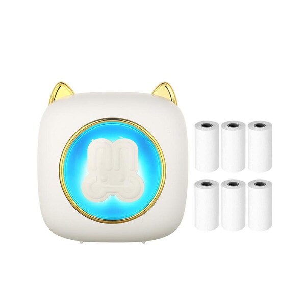 Mini Pocket Printer Portable Thermal Printer Wireless BT Connection 203DPI for Picture Label DIY Handcraft List Meno Notes Journal Receipt Paper Instant St