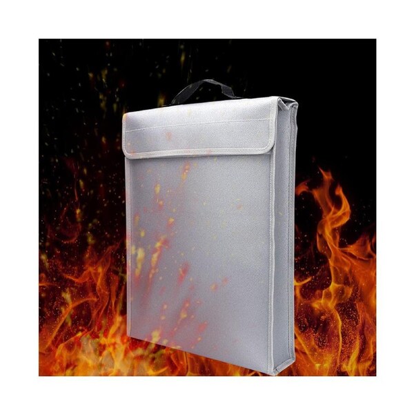 Portable Fireproof Document Bag Holder Pouch Home Office Safe Bag Fire & Water Resistant File Folder Safe Storage for Laptop Jewelry Cash Valuables