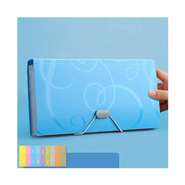A6 Accordian File Folder Bill Organizer 13 Pockets Expanding File Case with Waterproof Cover Accordion Document Organizer Comes with Sticker Sheet for Home
