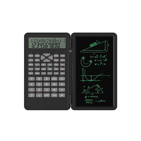 Scientific Calculator with Erasable Writing Board 240 Functions 2 Line LCD Display Foldable Financial Math Calculator School Supplies for Middle High Schoo