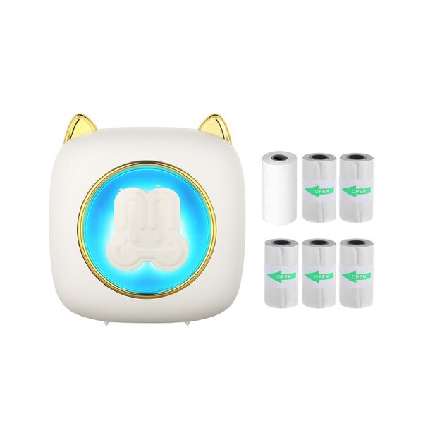 Mini Pocket Printer Portable Thermal Printer Wireless BT Connection 203DPI for Picture Label DIY Handcraft List Meno Notes Journal Receipt Paper Instant St