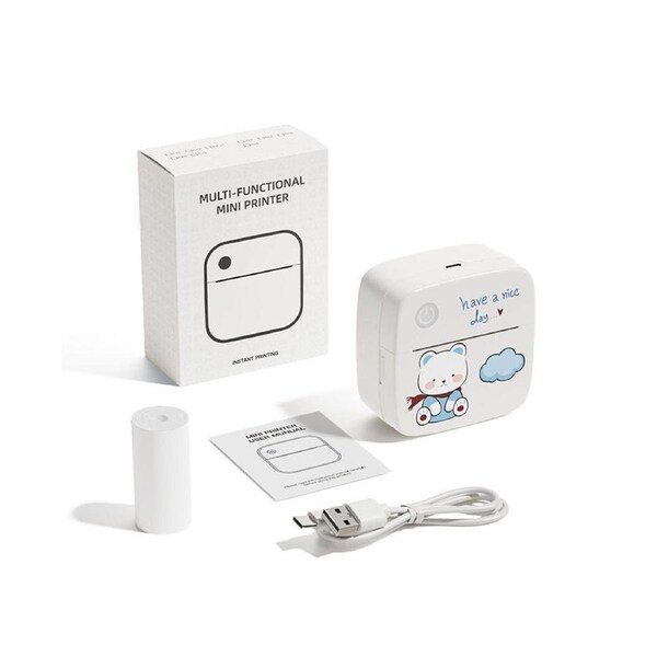 Mini Pocket Printer Portable Thermal Instant Photo Printing Label Maker Machine BT Wireless Connect Compatible with Android or iOS APP Support Receipt Lab