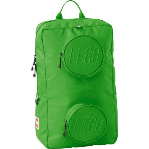 Lego Brick 1x2 Backpack School/Office Zippered Bag Unisex 40cm Bright Green