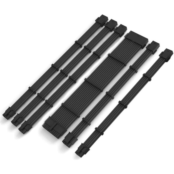 Cruxtec PPS6-BK Sleeved Extension Cable Kit Core 18AWG w/ Buckle Set Black