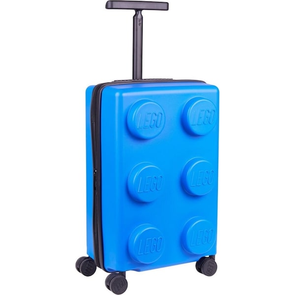 Lego Brick 2x3 Trolley Luggage Suitcase Bag Expandable 35.5x56cm Bright Blue