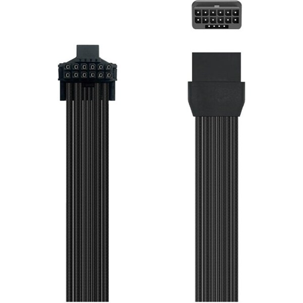 Cruxtec PE5-124B-30BK 600W PCLE 5.0 GPU Power Extension Cable Type-B Black