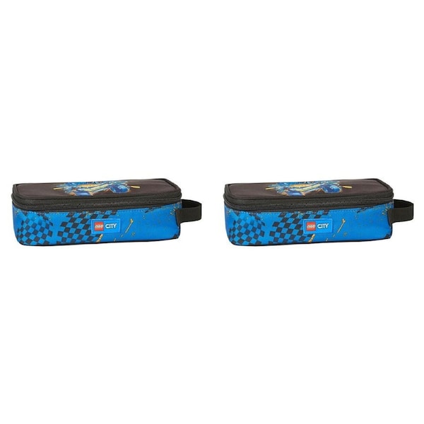 2x Lego Pencil Box Case Holder School Stationery Organiser City Go Big 21x10cm