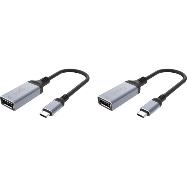 2x Cruxtec CTD8K-SG USB-C Male to DP 8K Cable Adapter 8K/DSC/HDR 15cm Space Grey
