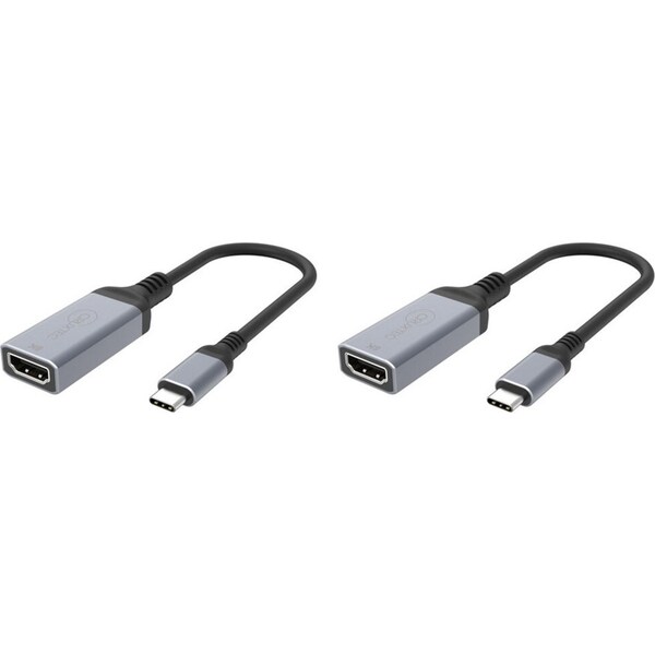 2x Cruxtec CTH8K-SG USB-C to HDMI Cable Adapter 8K/DSC/HDR Space Grey 15cm