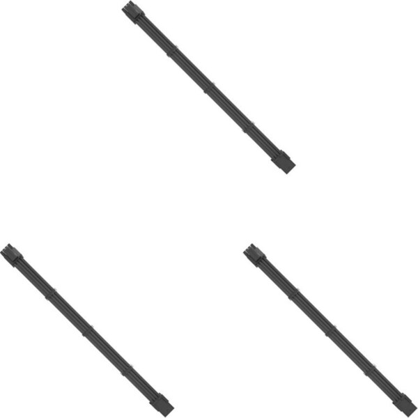 3x Cruxtec PP-8P44-30BK CPU 8Pin Female to 4+4Pin Male Cable Cord 30cm Black