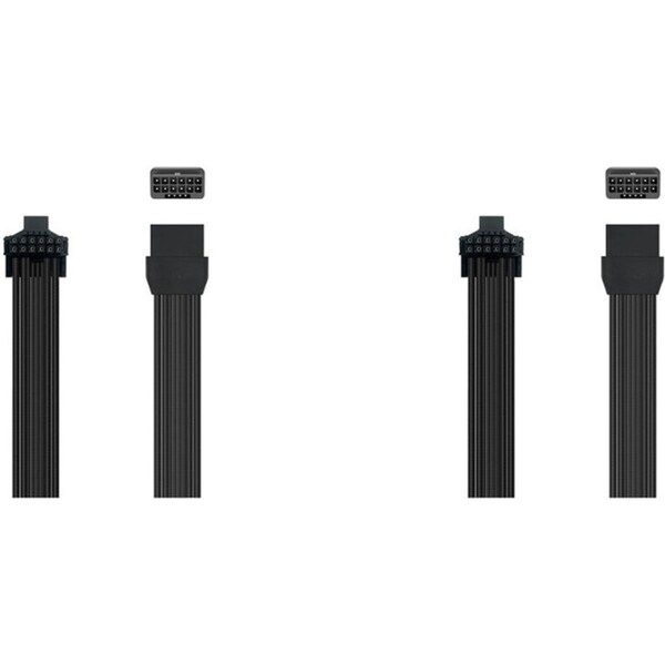 2x Cruxtec PE5-124B-30BK 600W PCLE 5.0 GPU Power Extension Cable Type-B Black