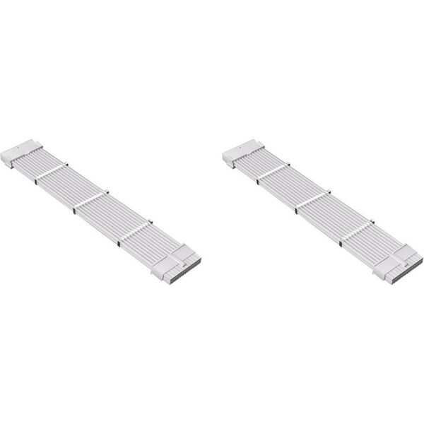 2x Cruxtec PP-24P4-30WH A-TX 24Pin Male to Female Cable Core 18AWG 30cm White