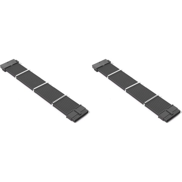 2x Cruxtec PP-24P4-30BK A-TX 24Pin Male to Female Cable Core 18AWG 30cm Black