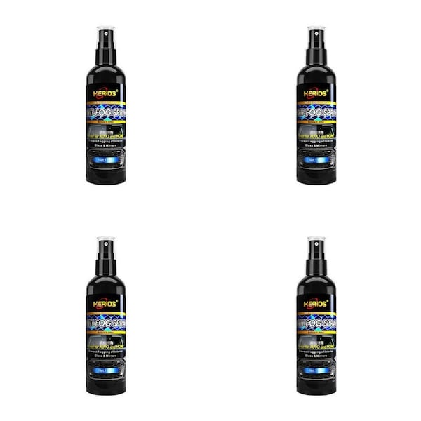4x Herios HC030 Anti-Fog Spray For Auto Interior Glass & Mirrors 118ml Black