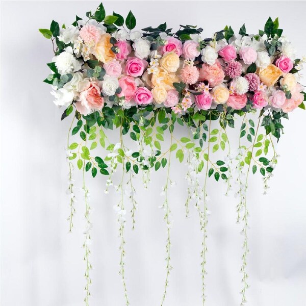 1M Artificial Flower Runner Arrangement Panel Wall Rose DIY Wedding Party Décor