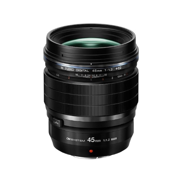 OM SYSTEM PRO 45mm f/1.2 Black Lens