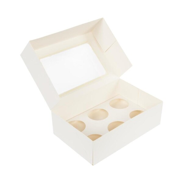 Cupcake Box 6 Holes Window Cake Party Favour 100 Boxes