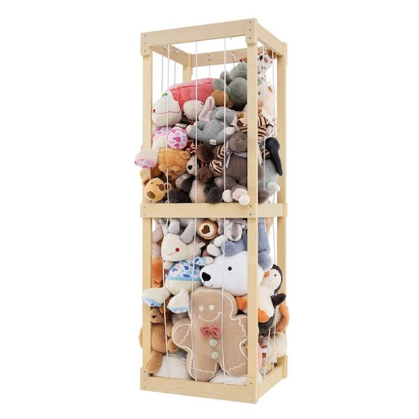 Costway Wooden Toy Storage Organizer Tall Display Rack Shelf Cabinet Box Furniture Natural
