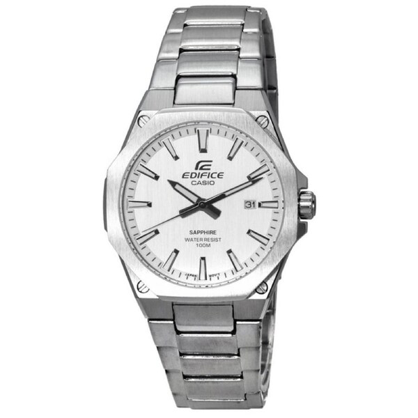 Casio EDIFICE Stainless Steel White Dial Quartz EFR-S108D-7A 100M Mens Watch