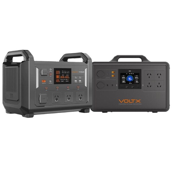 VoltX 3600W Total Portable Power Station Bundle 2400W + 1200W Multi Device Power
