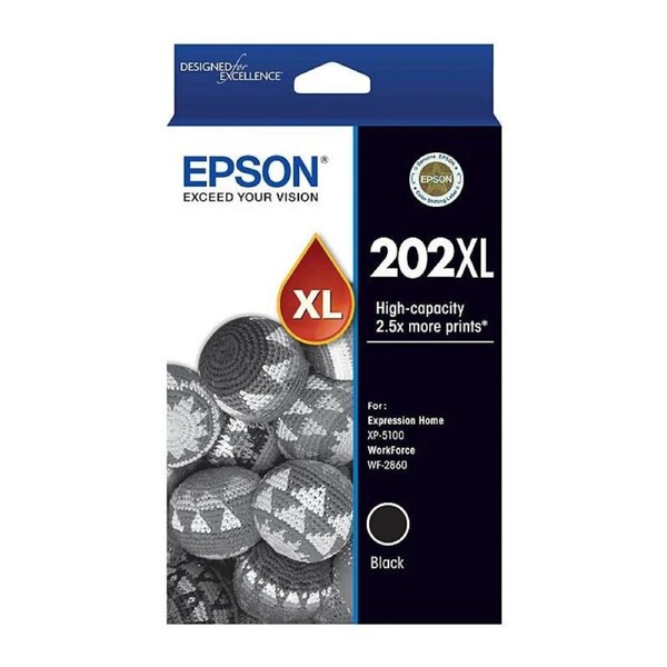 Epson 202XL High Capacity Black Ink Cartridge Toner C13T02P192 Genuine Original