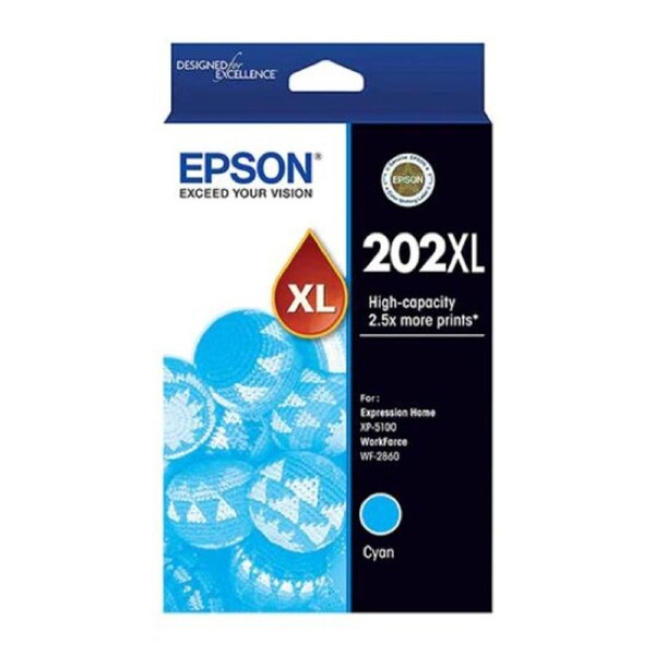 Epson 202XL High Capacity Cyan Ink Cartridge Toner C13T02P292 Genuine Original