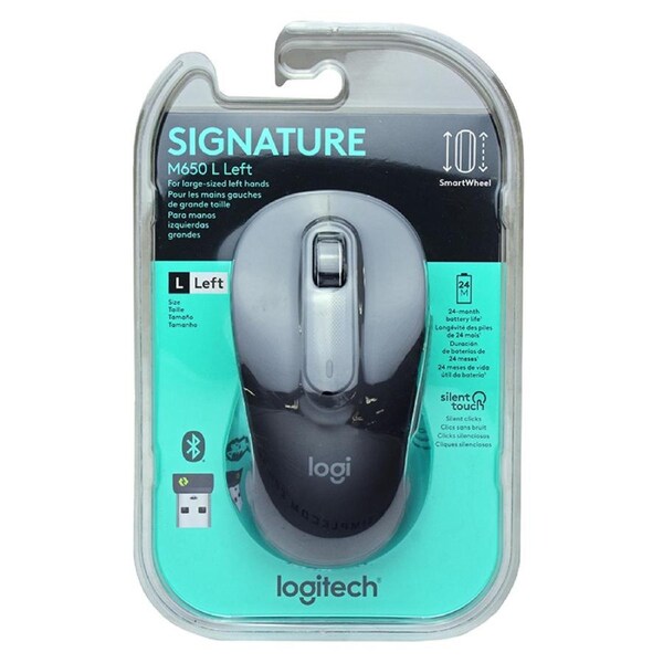 Logitech Signature M650 L Left Hand Wireless Mouse - Graphite (910-006234)