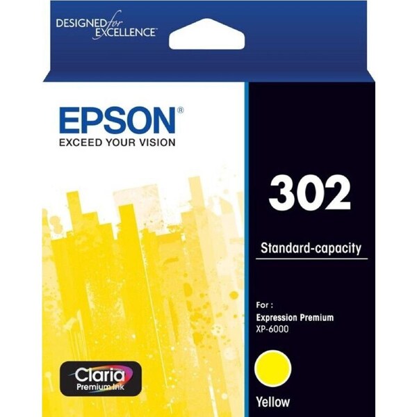 Epson 302 Yellow Ink Cartridge Toner C13T01W492 Genuine Original