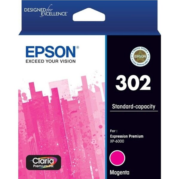 Epson 302 Magenta Ink Cartridge Toner C13T01W392 Genuine Original