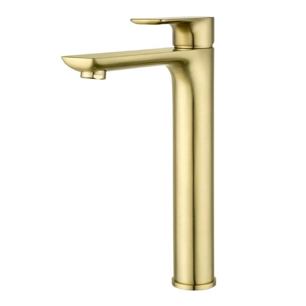 Bathroom Round Tall Basin Mixer Tap Vanity Sink Faucet Spout Brass Yellow Gold