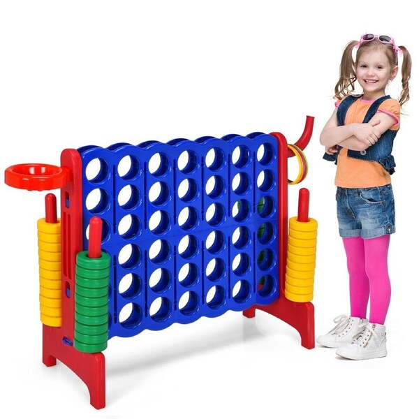 Babyjoy Jumbo 4-to-Score Giant Game Set w/Basketball Hoop & Quick-Release Slider Perfect For Birth Holiday Party