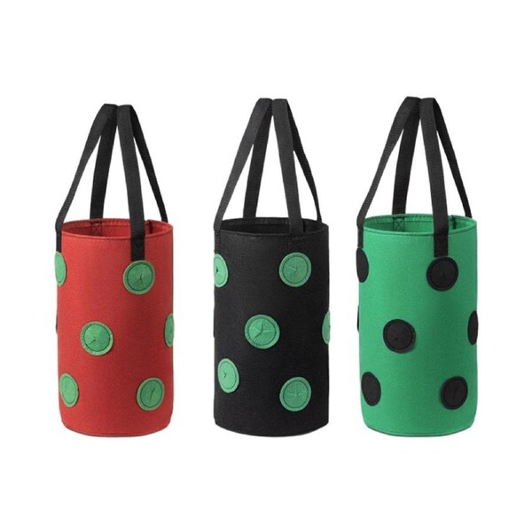 3pcs Hanging Planter Bags for Strawberry Growing Horticultural Nursery Use