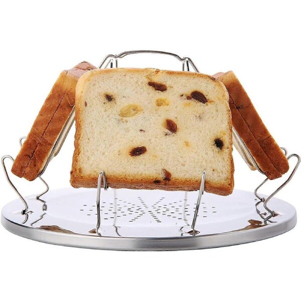JOYBUY Slice Toast Tray Toast Rack,Camping Toaster with Foldable Stand, Portable Foldable Toast Rack for Family Outdoor Gas Stove Picnic