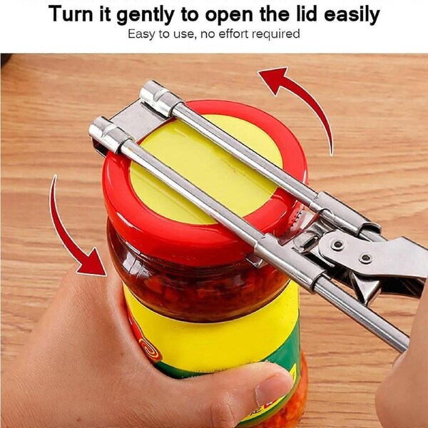 JOYBUY Adjustable Multi-Function Bottle Cap Opener Stainless Steel Lids Off Jar Opener Labor-Saving Screw Can Opener For Kitchen Tools