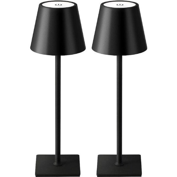 2 Pack Cordless Table Lamp,Portable LED Desk Lamp, 3 Color Stepless Dimming Up, for Bedroom Bars Party Coffee Shop Night Light