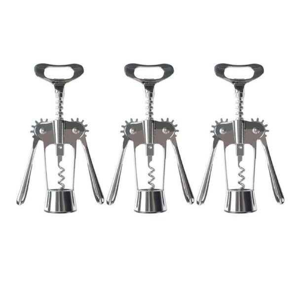 3PCS Wine Bottle Opener Corkscrew Set Kitchen Bar Tools for Easy Opening