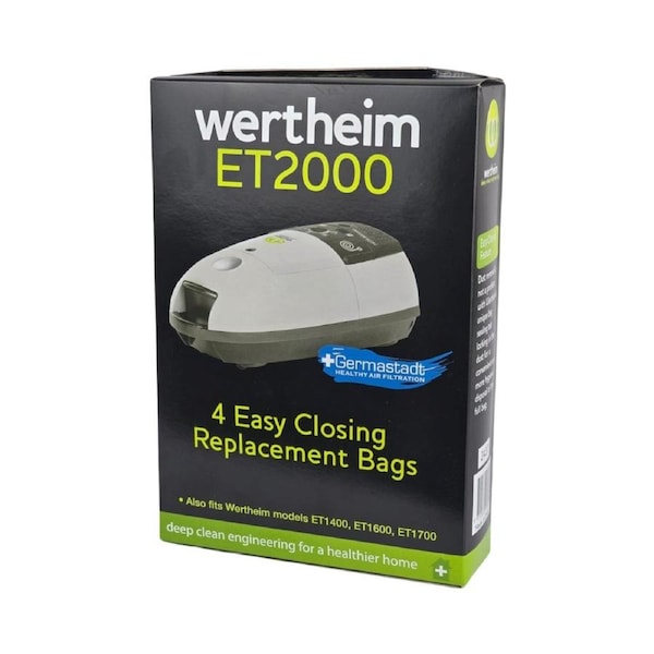Wertheim Bags For ET2000, ET1700, ET1600 & ET1400 Vacuum Cleaners, Genuine